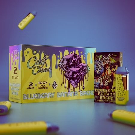 cali clear blueberry banana bread 2g liquid diamonds disposable indica
