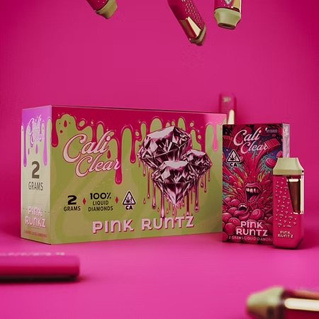 cali clear pink runtz 2g liquid diamonds disposable