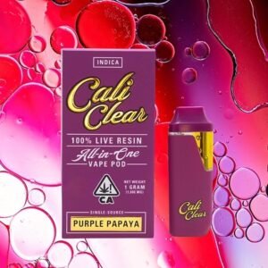 cali clear purple papaya live resin disposable vape 1g thc cart